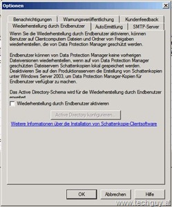 DPM2010 - Optionen - Wiederherstellung durch Endbenutzer2