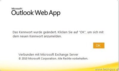 OWAKennwort wurde geändert