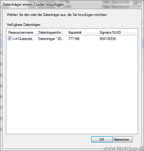 Datenträger einem Cluster hinzufügen