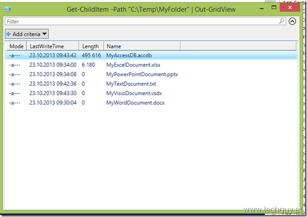 Out-GridView