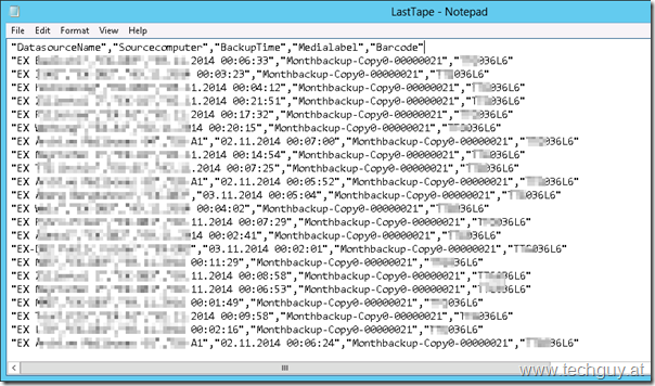 Get Last Tape Backup from SCDPM